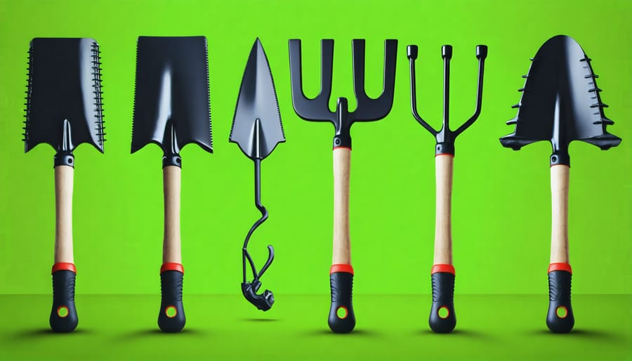 Adapted gardening tools showing various modifications for improved accessibility
