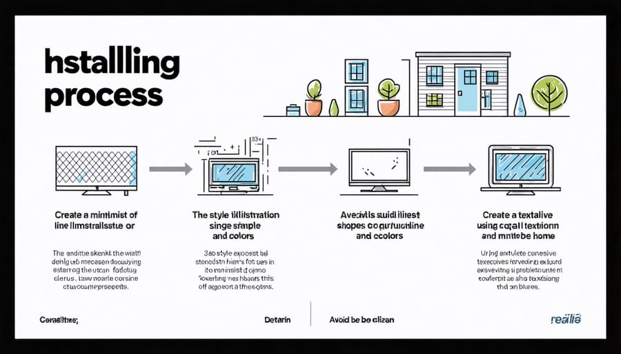 Installation guide diagram for smart textile home products with numbered steps