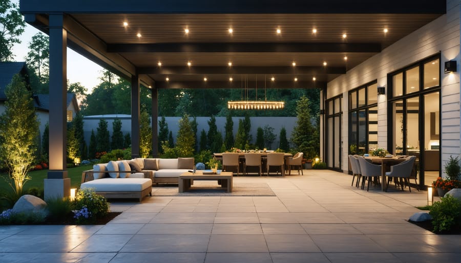 Harmonious lighting design connecting indoor and outdoor living spaces at night