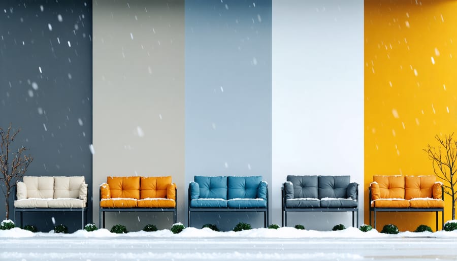 Comparison of various outdoor furniture materials demonstrating weather resistance