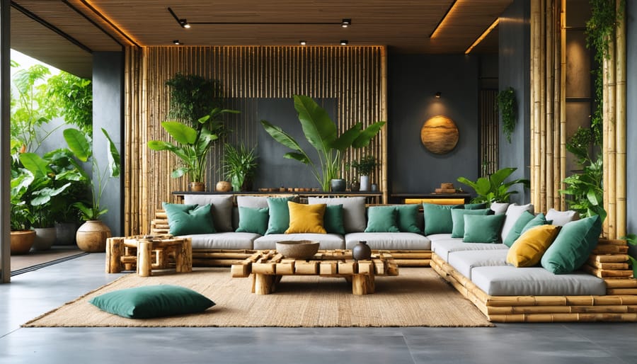 Stylish eco-friendly living room setup with sustainable furniture pieces