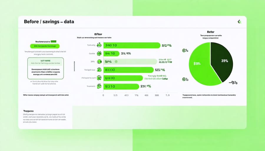 Visual representation of energy savings achieved through dynamic shading implementation