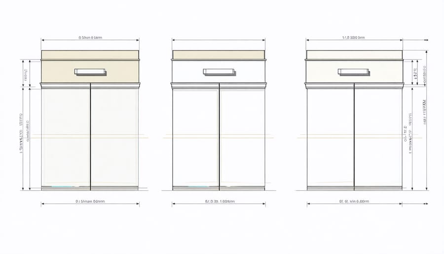 Diagram illustrating optimal wall light spacing, heights, and distances for different room sizes