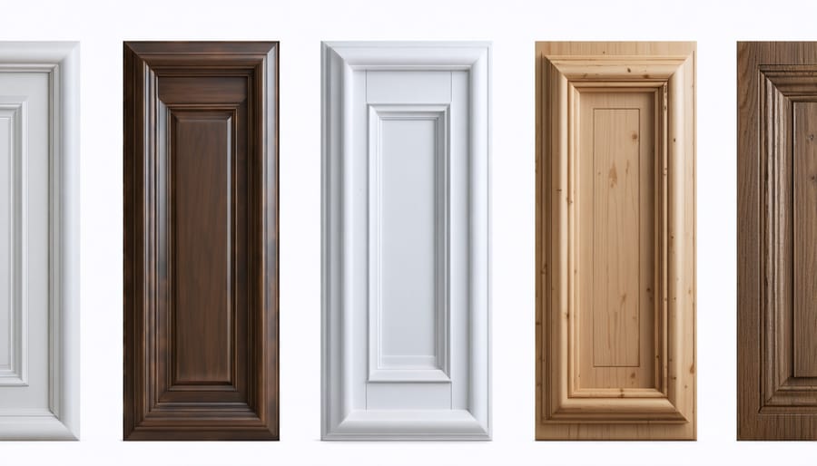 Comparison of various t-moulding materials including metal, vinyl, and wood profiles