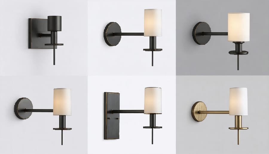 Collection of wall sconce styles including modern LED, traditional lantern, and contemporary designs