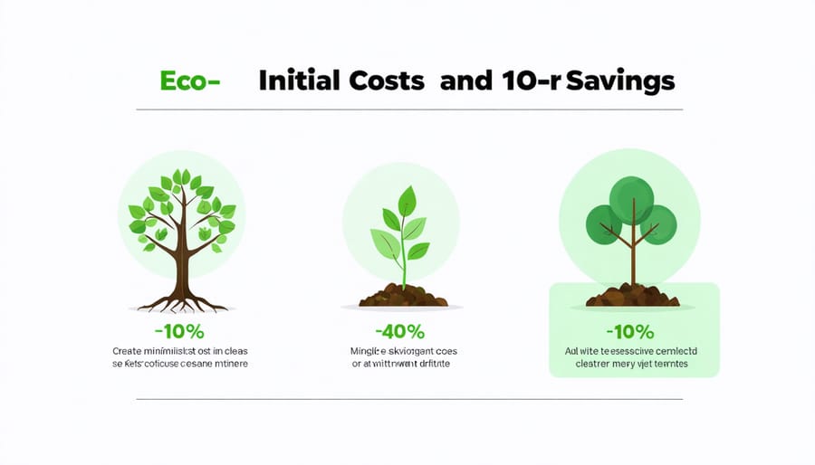 Bar chart showing cost comparison between traditional and eco-friendly flooring materials over time
