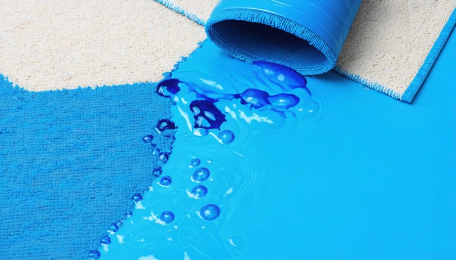 Pet accident being cleaned from a stain-resistant polypropylene rug