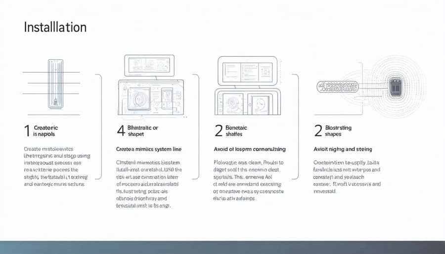 Visual guide showing the steps to install and configure a home biometric security system