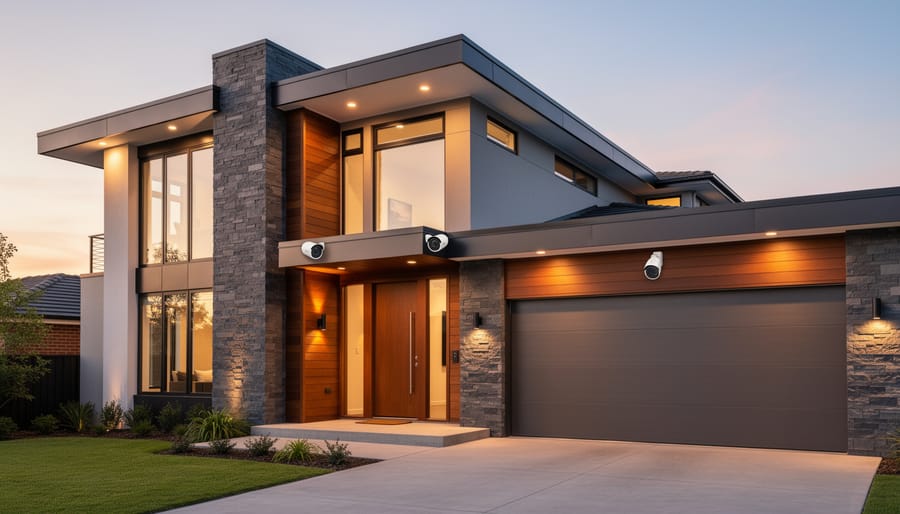 Google Nest Doorbell tastefully integrated into modern home entryway design