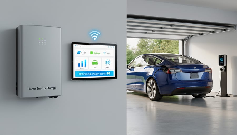 Electric vehicle charging in garage with home battery storage system